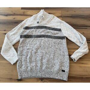 Outpost Makers Shawl Collar Sweater Sz XL Gray Toggle Pullover Knit Fisherman